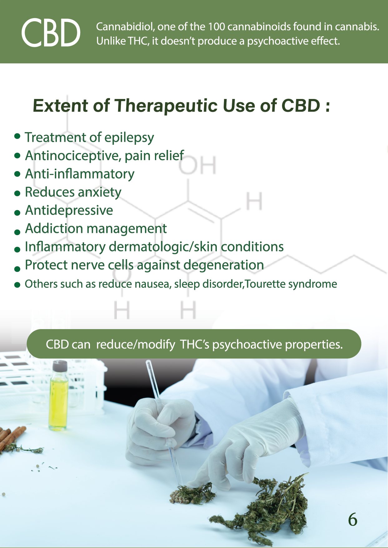 Benefit of CBD includes : treatment of epilepsy, pain relief, reduces anxiety, anti-inflammatory, protect nerves cells against degeneration etc...sawasdee clinic bangkok medical cannabis
